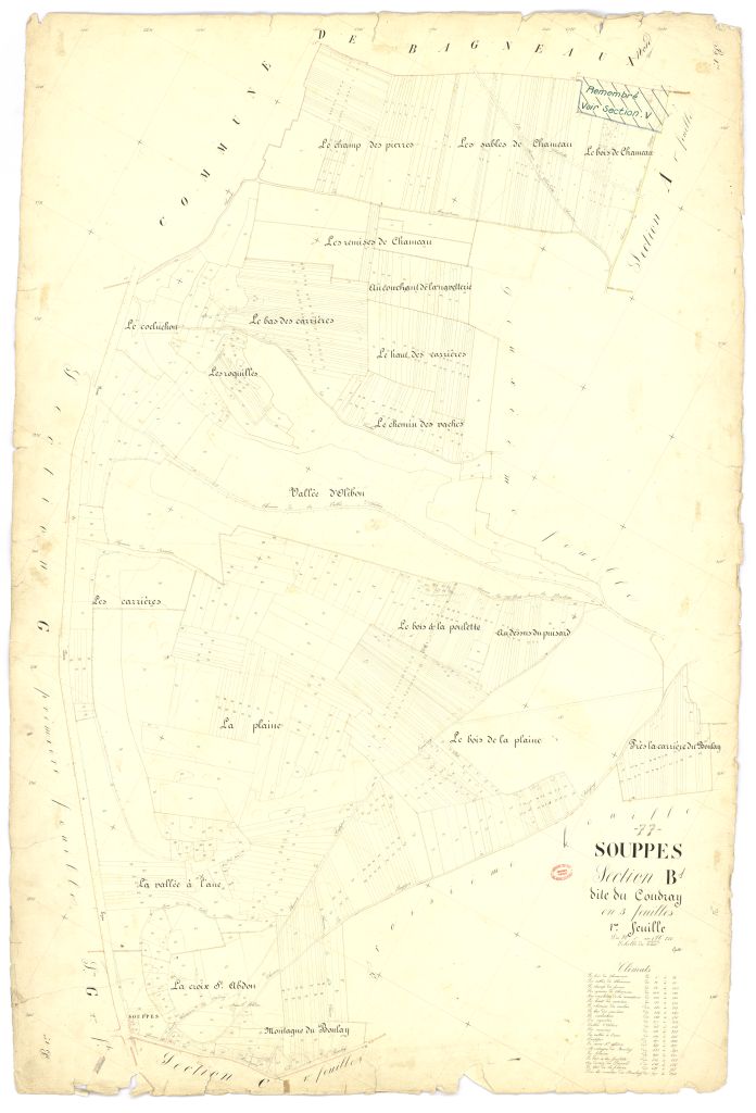 Section B dite de Coudray, en 3 feuilles, 1ere feuille