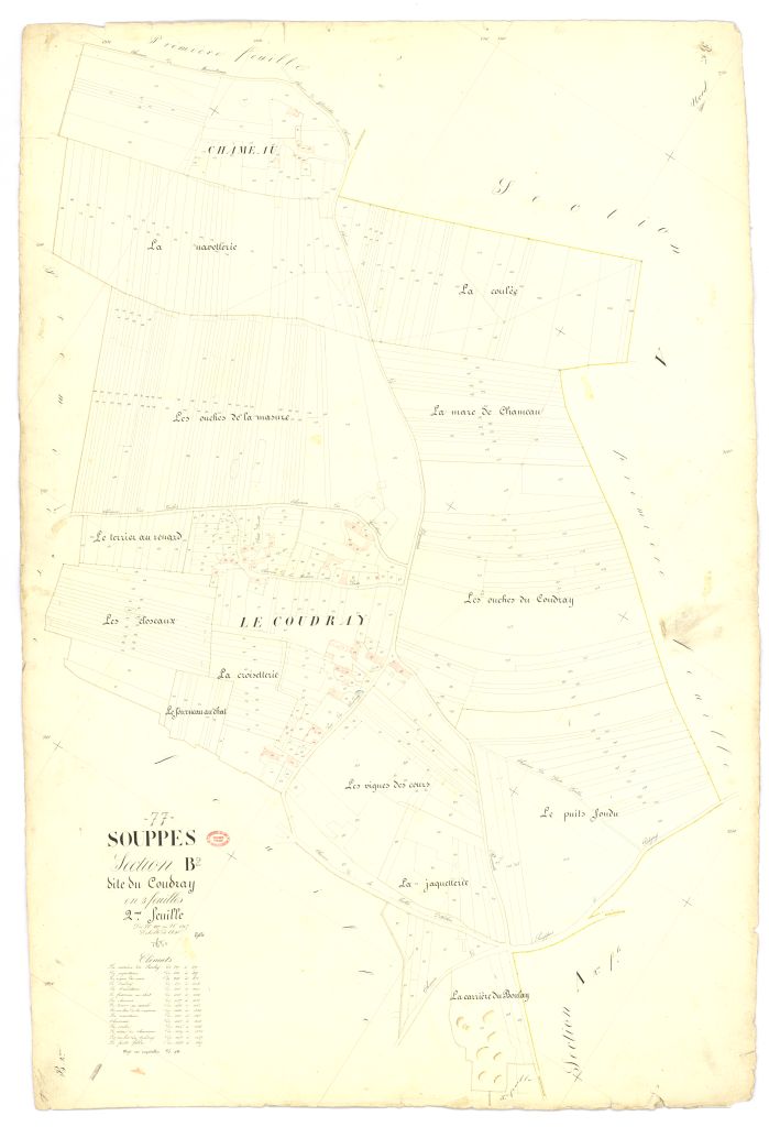 Section B dite de Coudray, en 3 feuilles, 2eme feuille