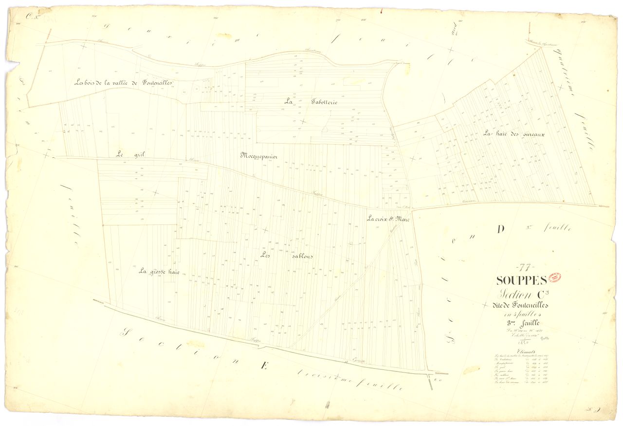 Section C dite de Fonteneilles, en 5 feuilles, 3eme feuille