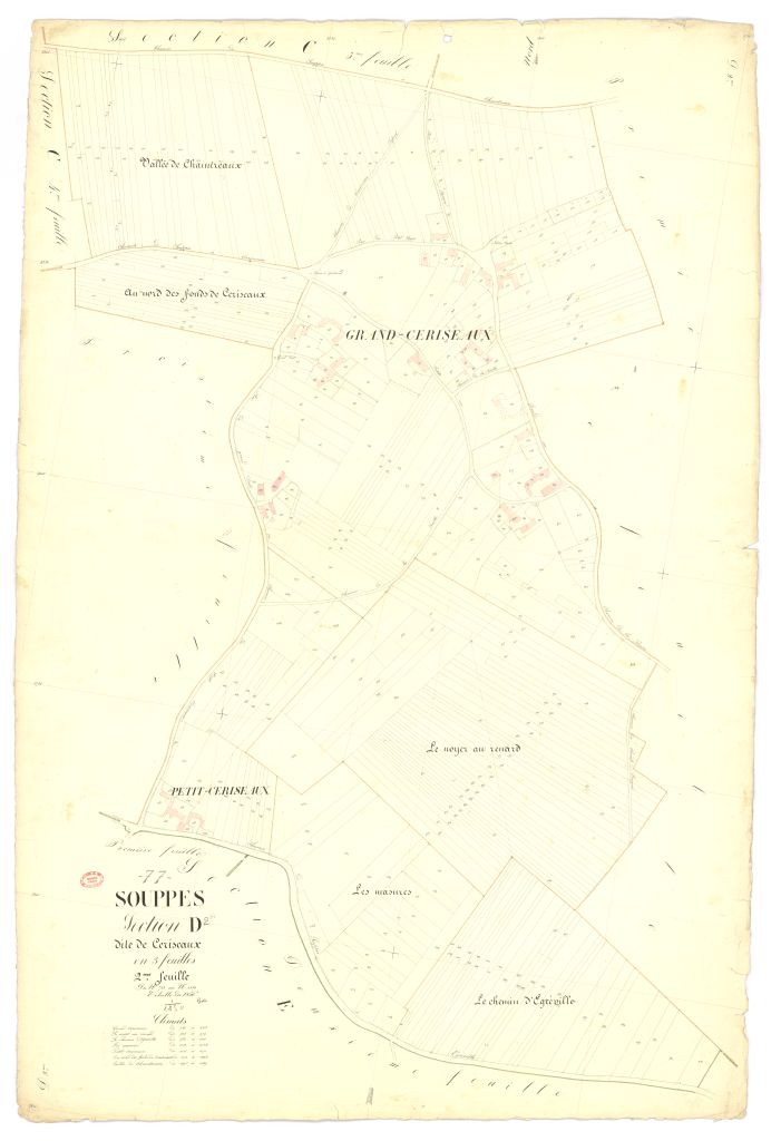 Section D dite de Ceriseaux, en 3 feuilles, 2eme feuille