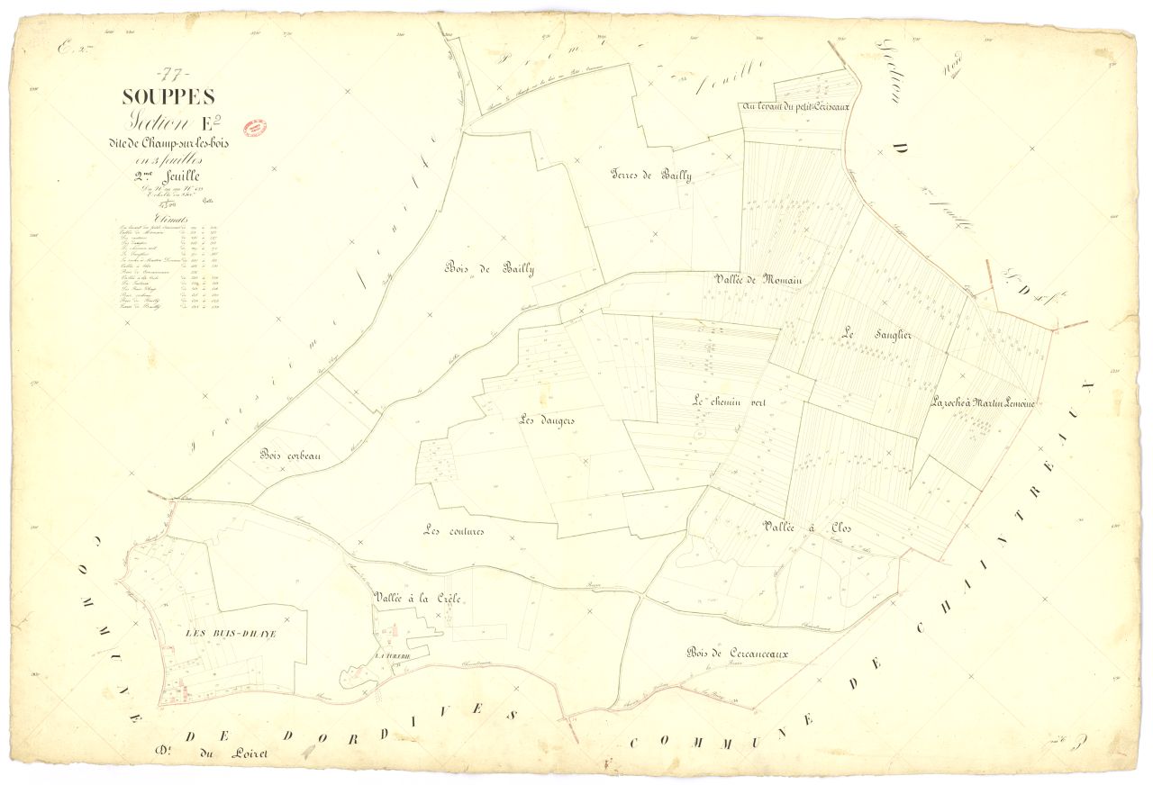 Section E dite du Champ-sur-les-Bois, en 3 feuilles, 2eme feuille