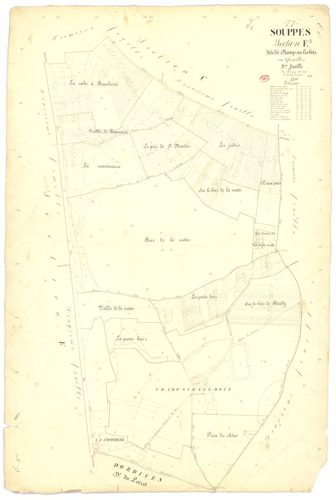 Section E dite du Champ-sur-les-Bois, en 3 feuilles, 3eme feuille