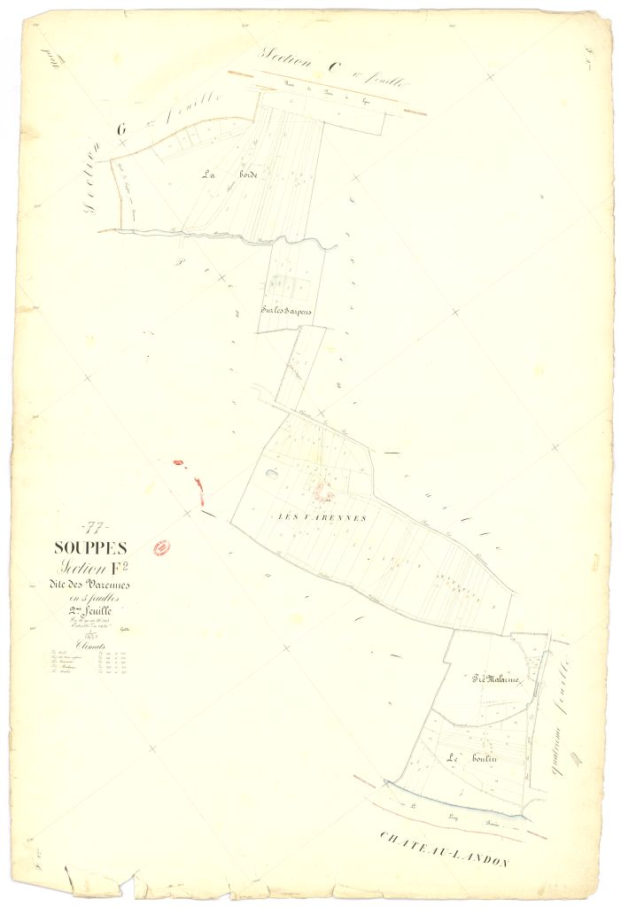 Section F dite des Varennes, en 5 feuilles, 2eme feuille