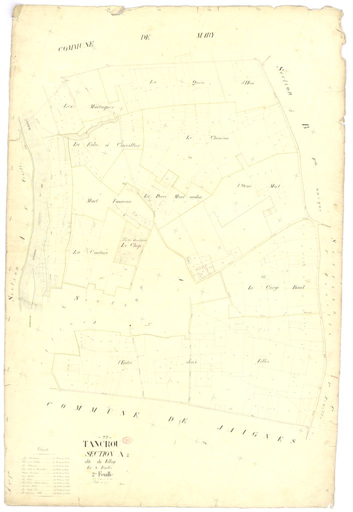 Section A dite du Village, en 3 feuilles, 2eme feuille
