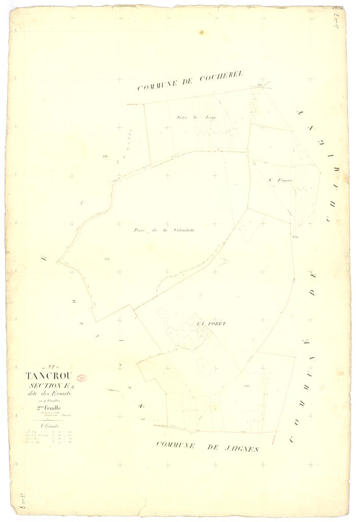Section E dite des Essarts, en 2 feuilles, 2eme feuille