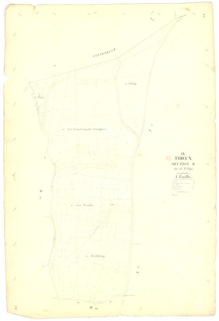 Section B dite du Village, en 4 feuilles, 1ere feuille