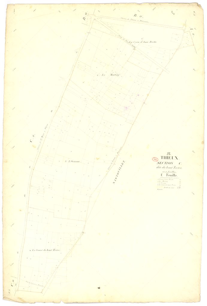 Section C dite du Haut-Tertre, en 3 feuilles, 1ere feuille