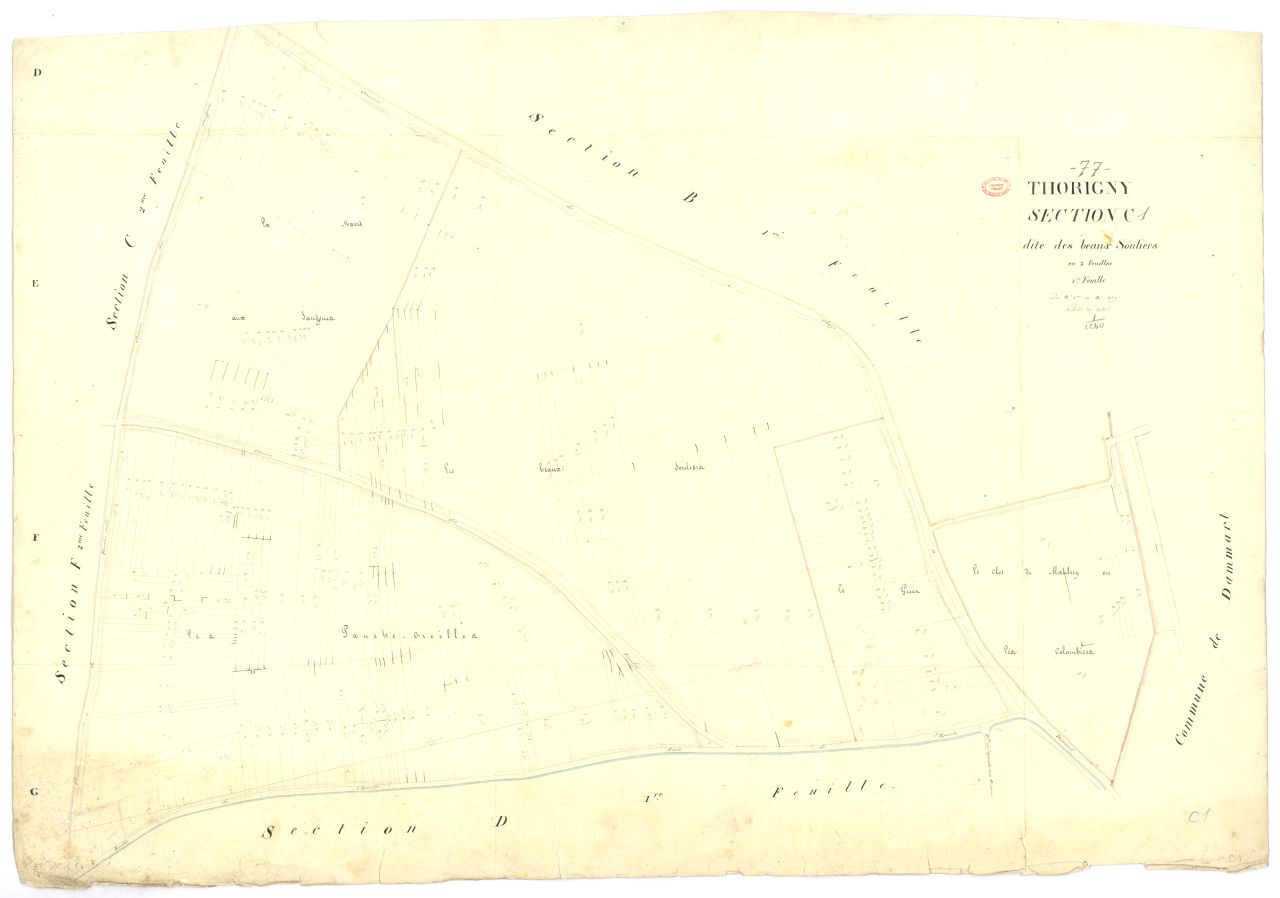 Section C dite des Beaux-Souliers, en 2 feuilles, 1ere feuille