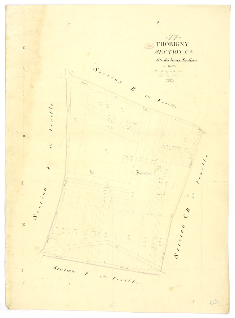 Section C dite des Beaux-Souliers, en 2 feuilles, 2eme feuille