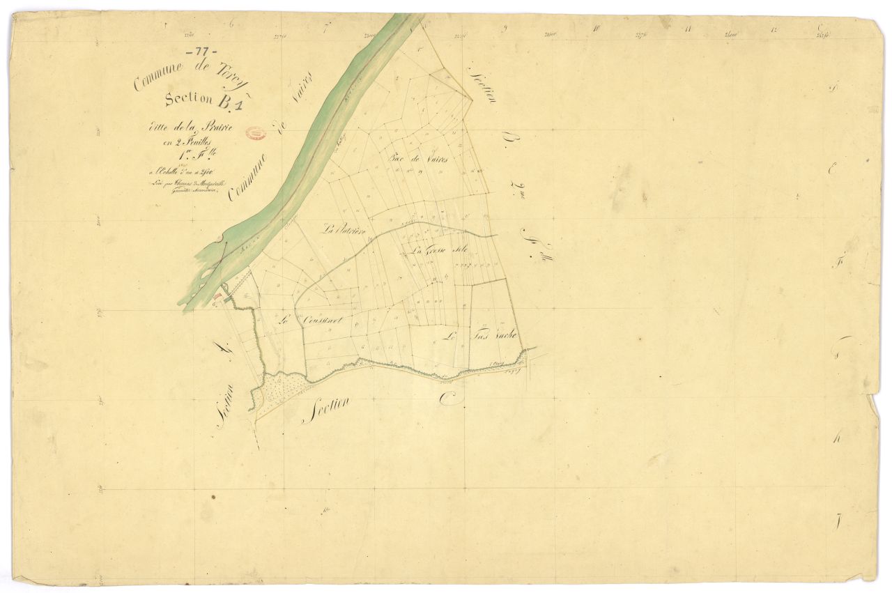 Section B dite de la Prairie, en 2 feuilles, 1ere feuille