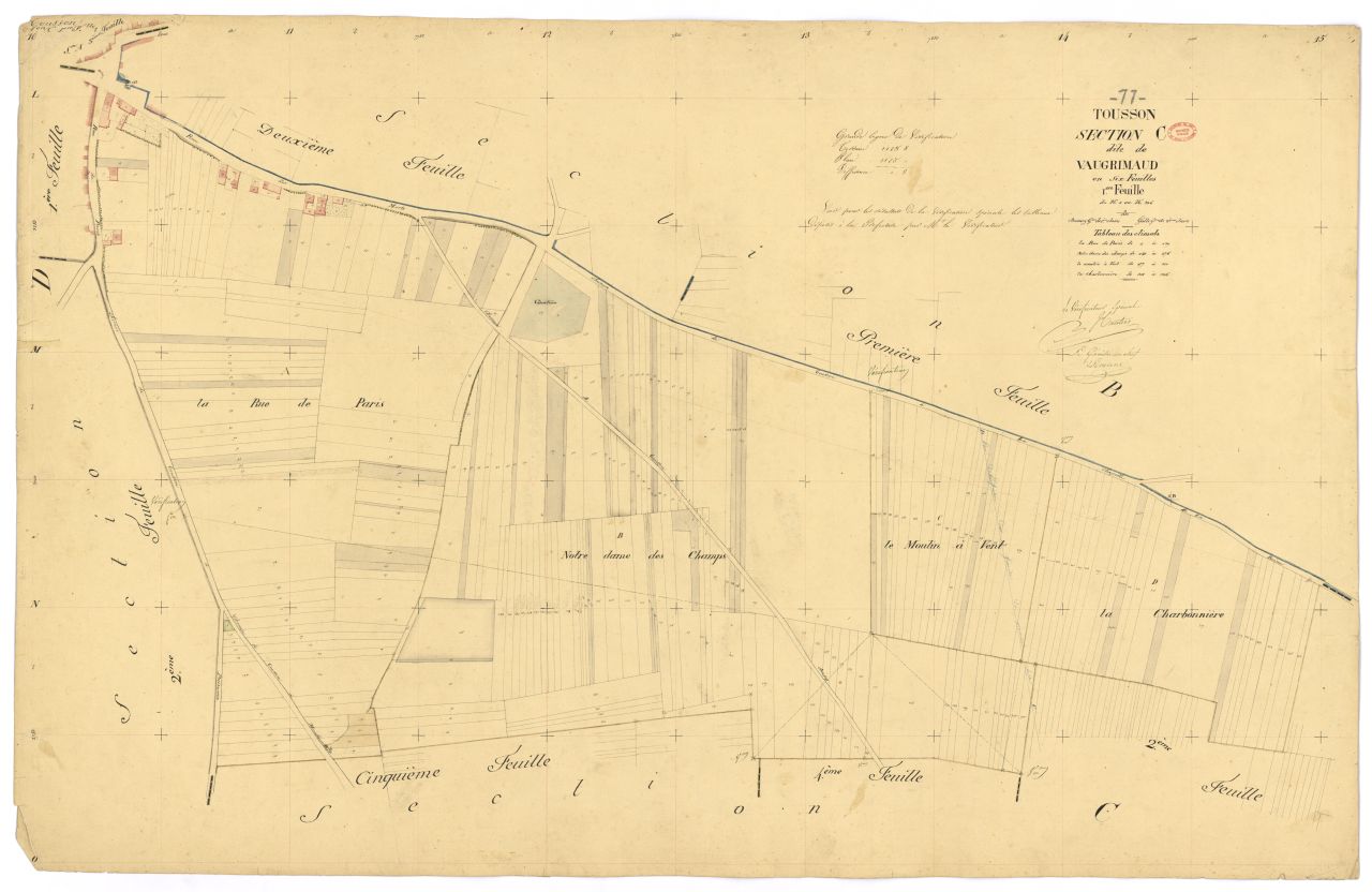 Section C dite de Vaugrimaud, en 6 feuilles, 1ere feuille