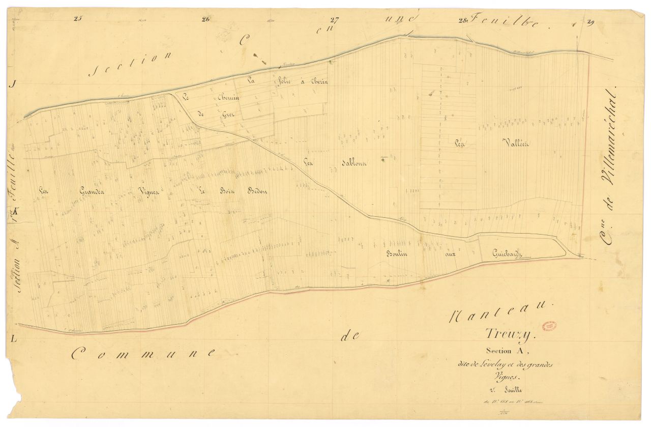 Section A dite de Levelay et des Grandes-Vignes, en 2 feuilles, 2eme feuille