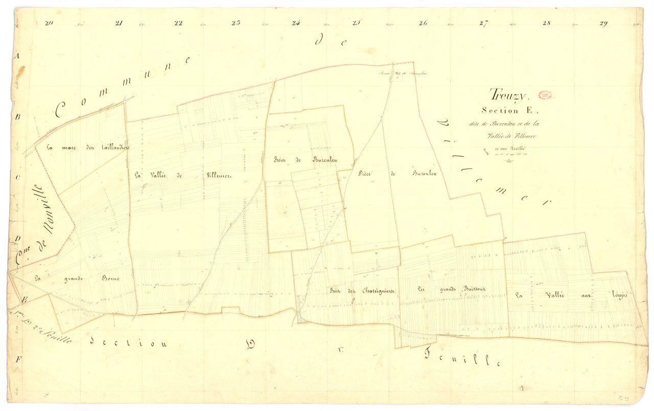 Section E dite de Buzenleu et de la Vall�e-de-Villemer, feuille unique