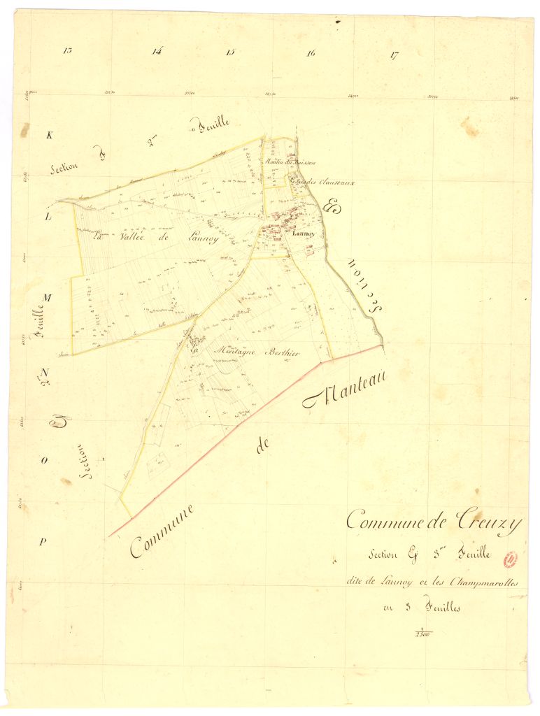 Section G dite de Launoy et de Champmarolles, en 3 feuilles, 3eme feuille