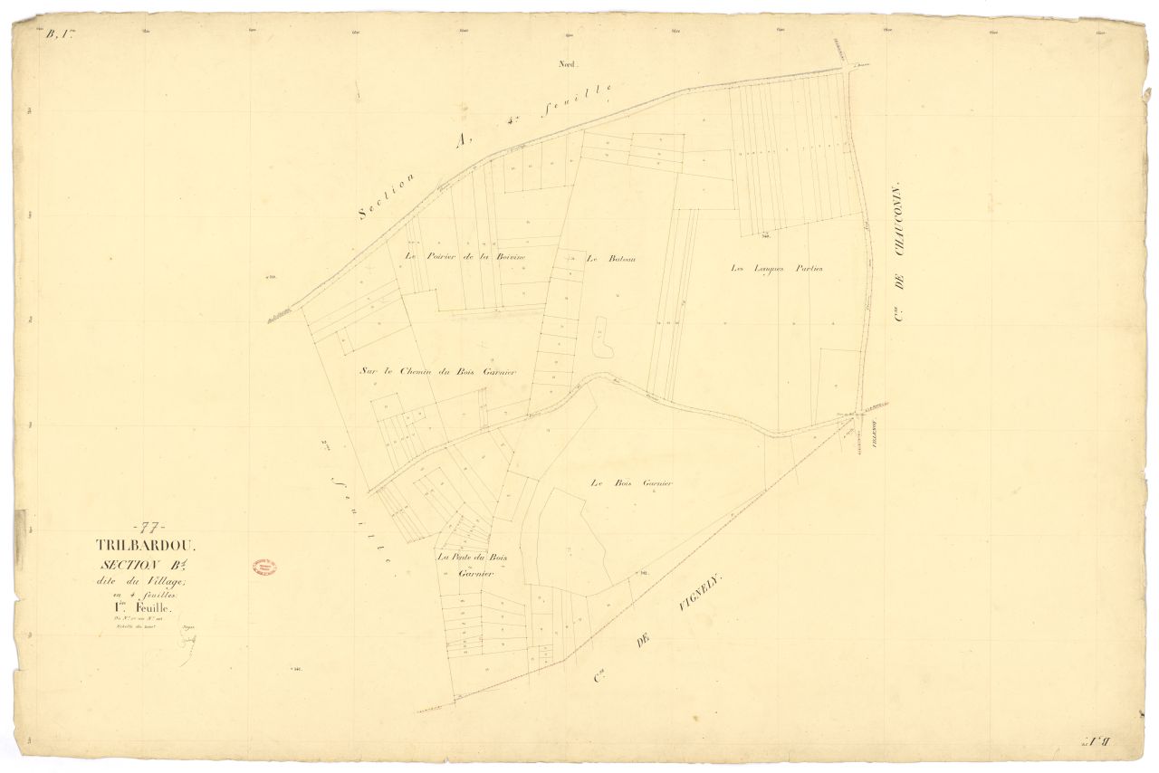 Section B dite du Village, en 4 feuilles, 1ere feuille