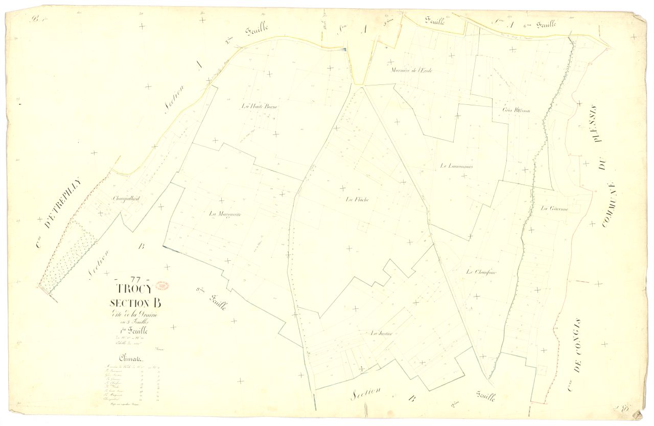 Section B dite de la Prairie, en 3 feuilles, 1ere feuille