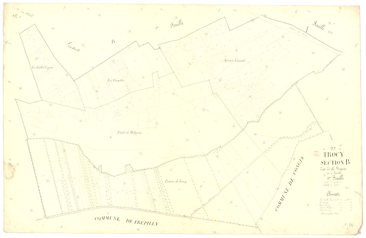 Section B dite de la Prairie, en 3 feuilles, 3eme feuille