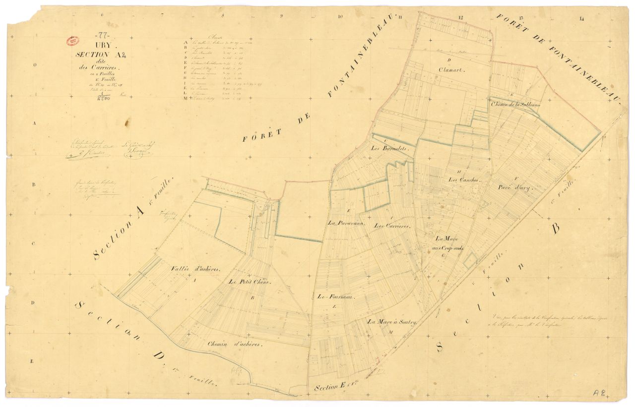 Section A dite des Carri�res, en 2 feuilles, 2eme feuille