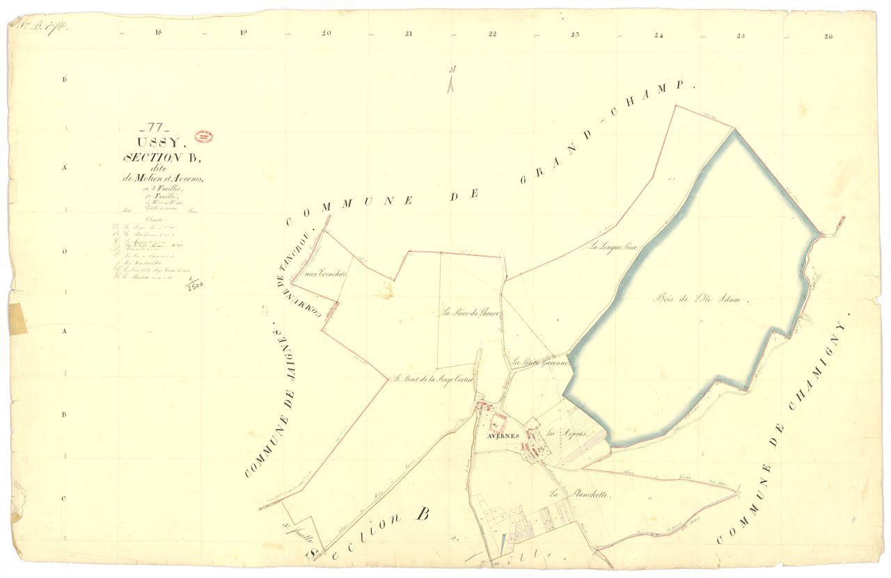 Section B dite de Molien et d'Avernes, en 3 feuilles, 1ere feuille