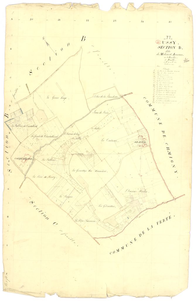Section B dite de Molien et d'Avernes, en 3 feuilles, 3eme feuille