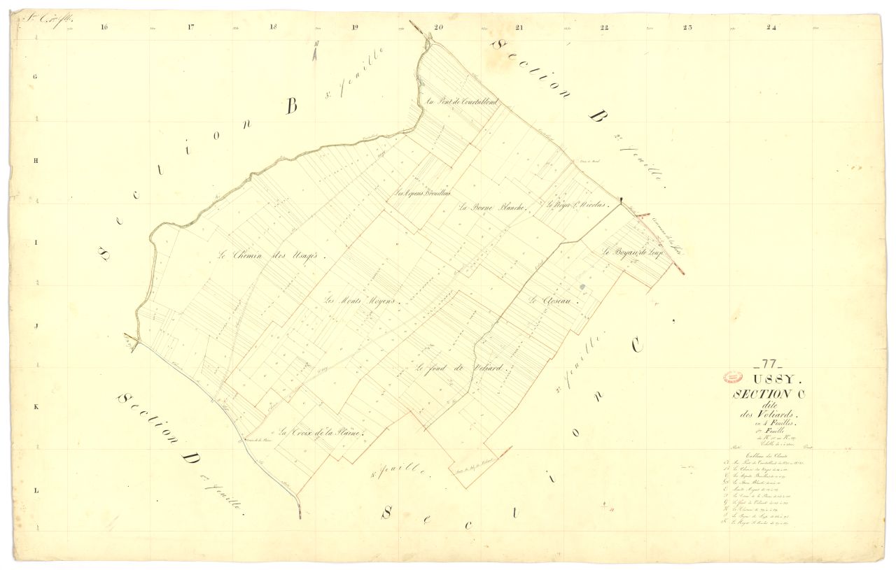 Section C dite de Voliards, en 4 feuilles, 1ere feuille