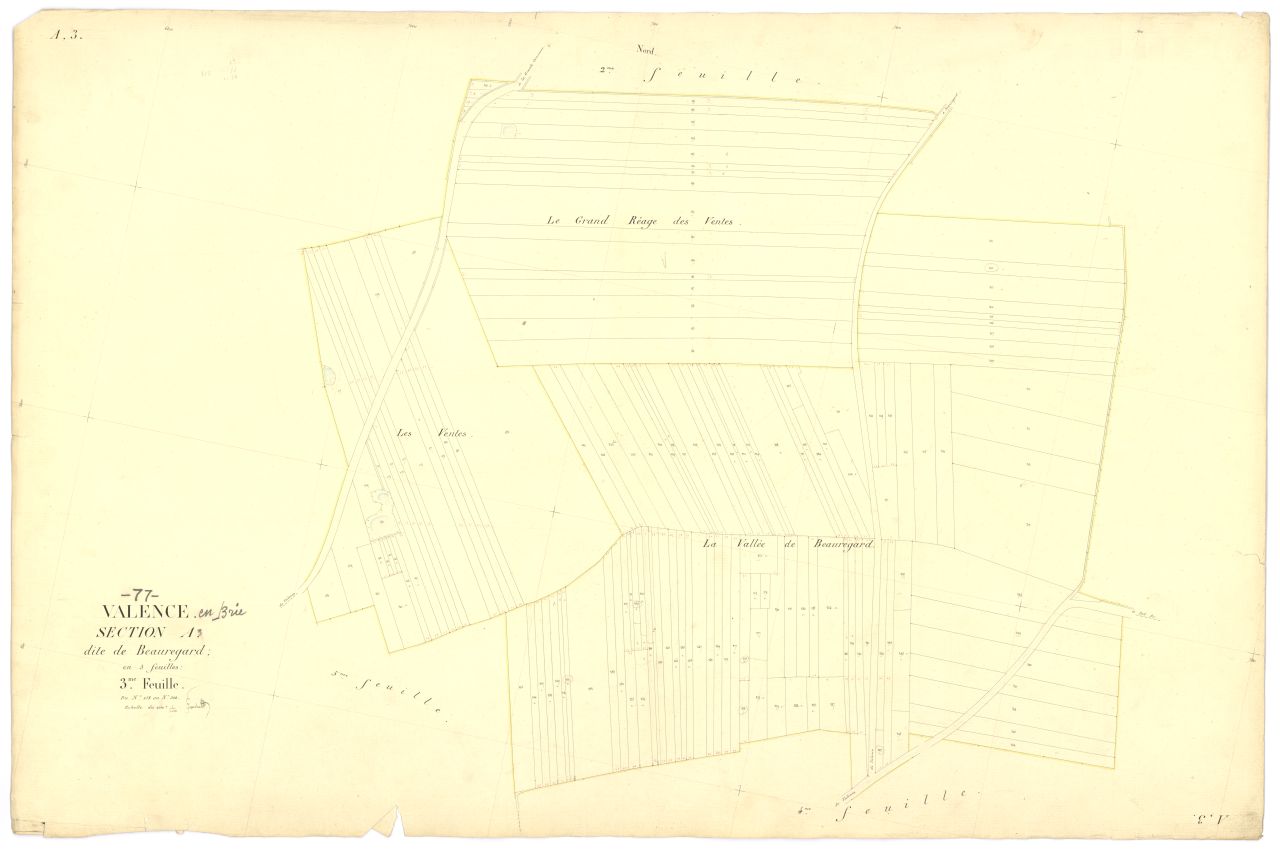 Section A dite de Beauregard, en 5 feuilles, 3eme feuille