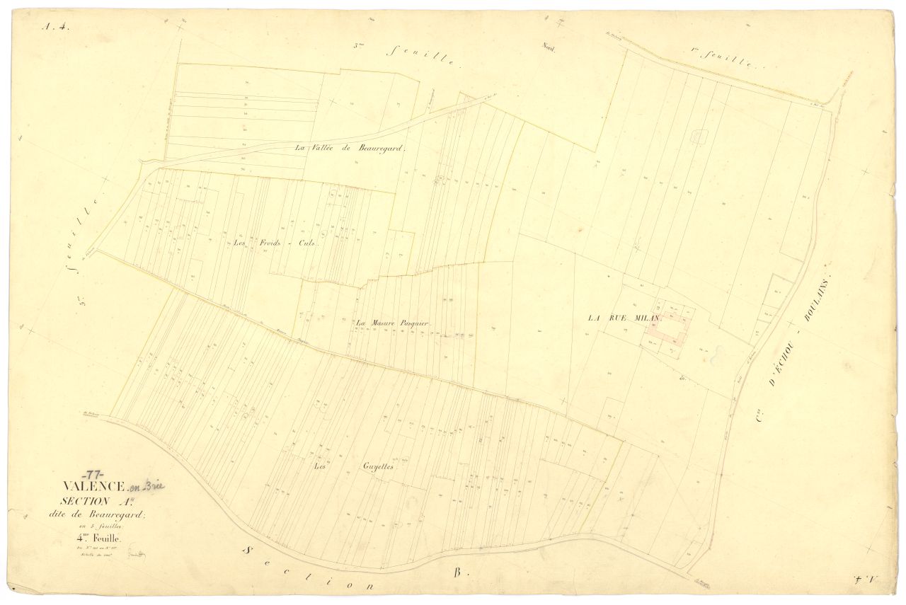 Section A dite de Beauregard, en 5 feuilles, 4eme feuille