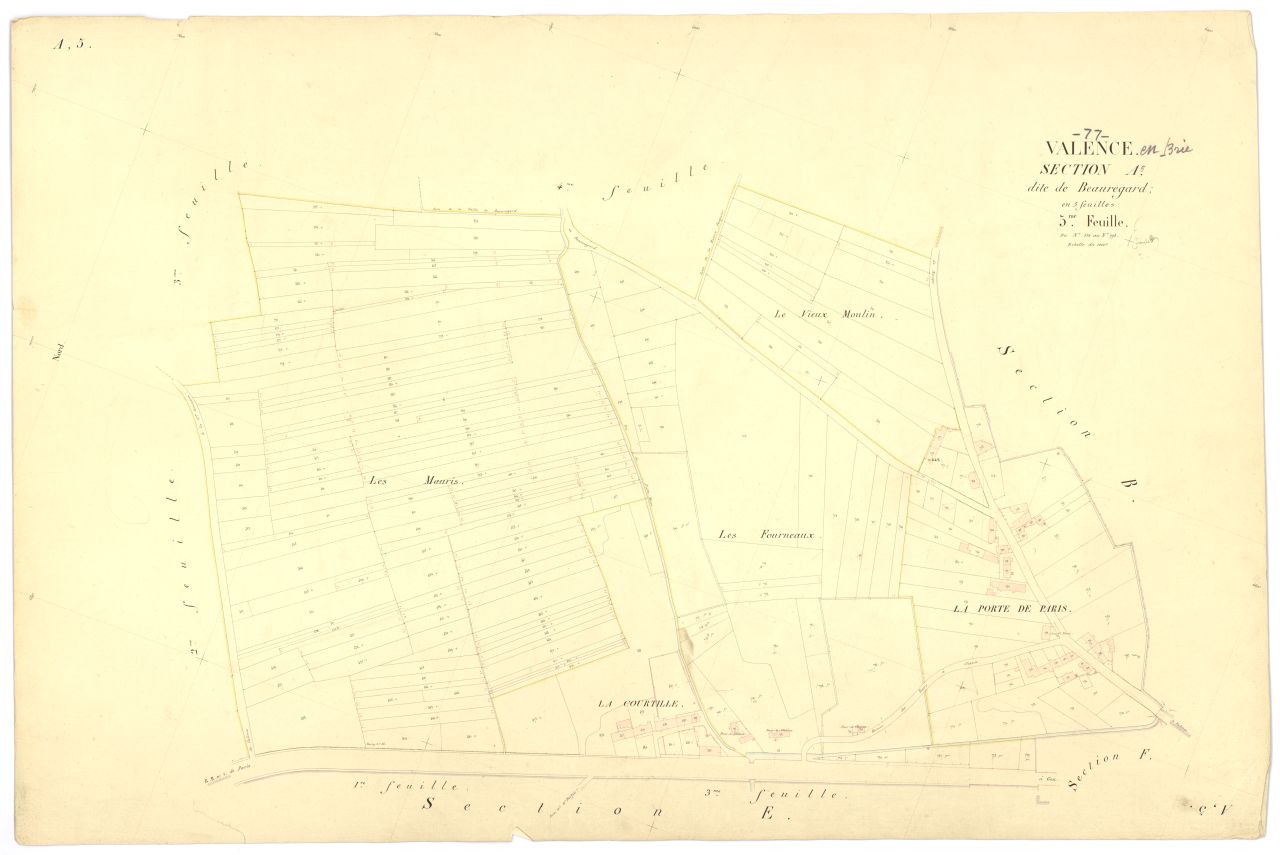 Section A dite de Beauregard, en 5 feuilles, 5eme feuille