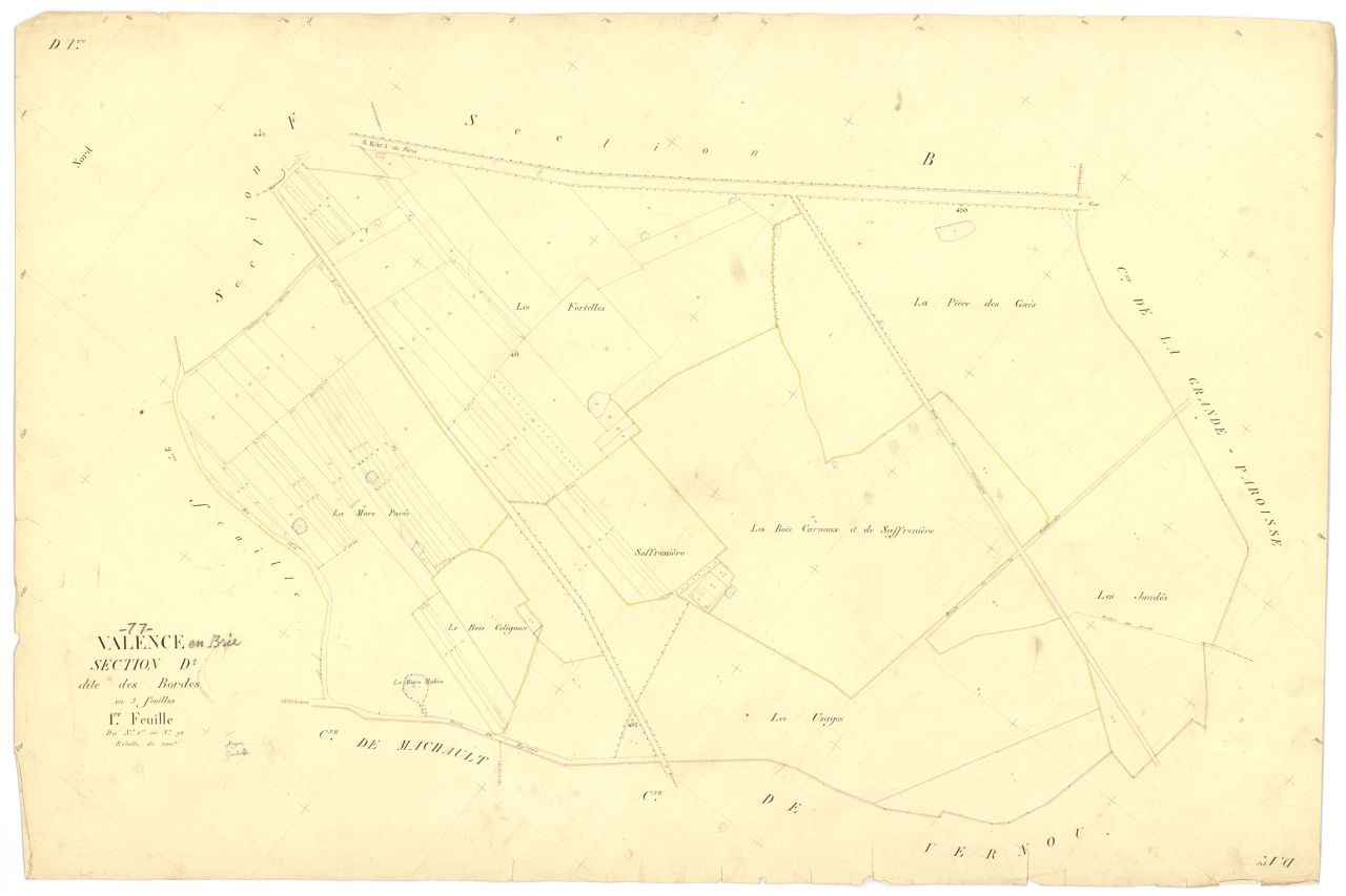 Section D dite des Bordes, en 3 feuilles, 1ere feuille
