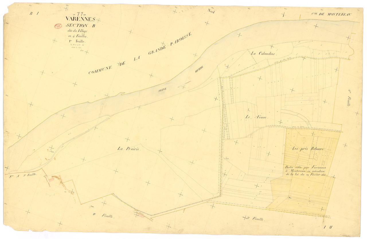 Section B dite du Village, en 4 feuilles, 1ere feuille