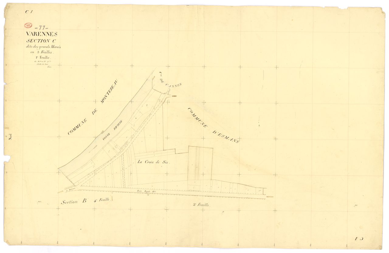Section C dite des Grands-Marais, en 3 feuilles, 1ere feuille
