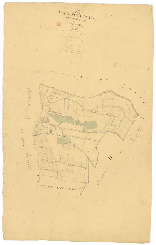 Section B dite de Richoux, en 3 feuilles, 1ere feuille