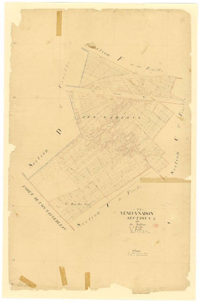 Section C dite des Sablons, en 3 feuilles, 1ere feuille