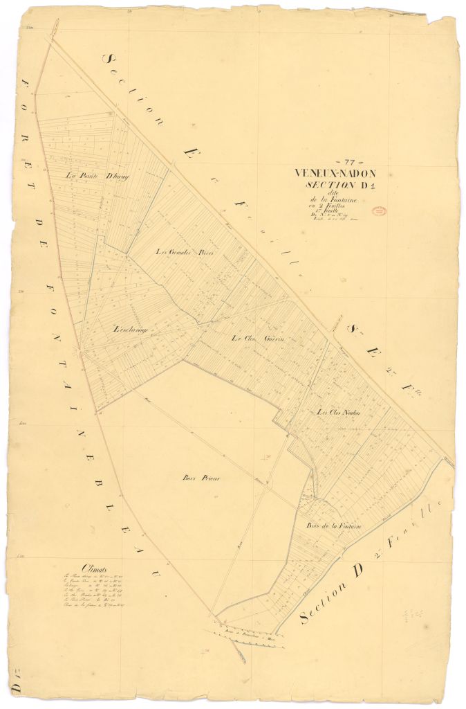 Section D dite de la Fontaine, en 2 feuilles, 1ere feuille