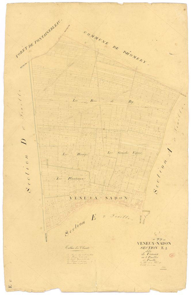 Section E dite de Veneux, en 2 feuilles, 1ere feuille