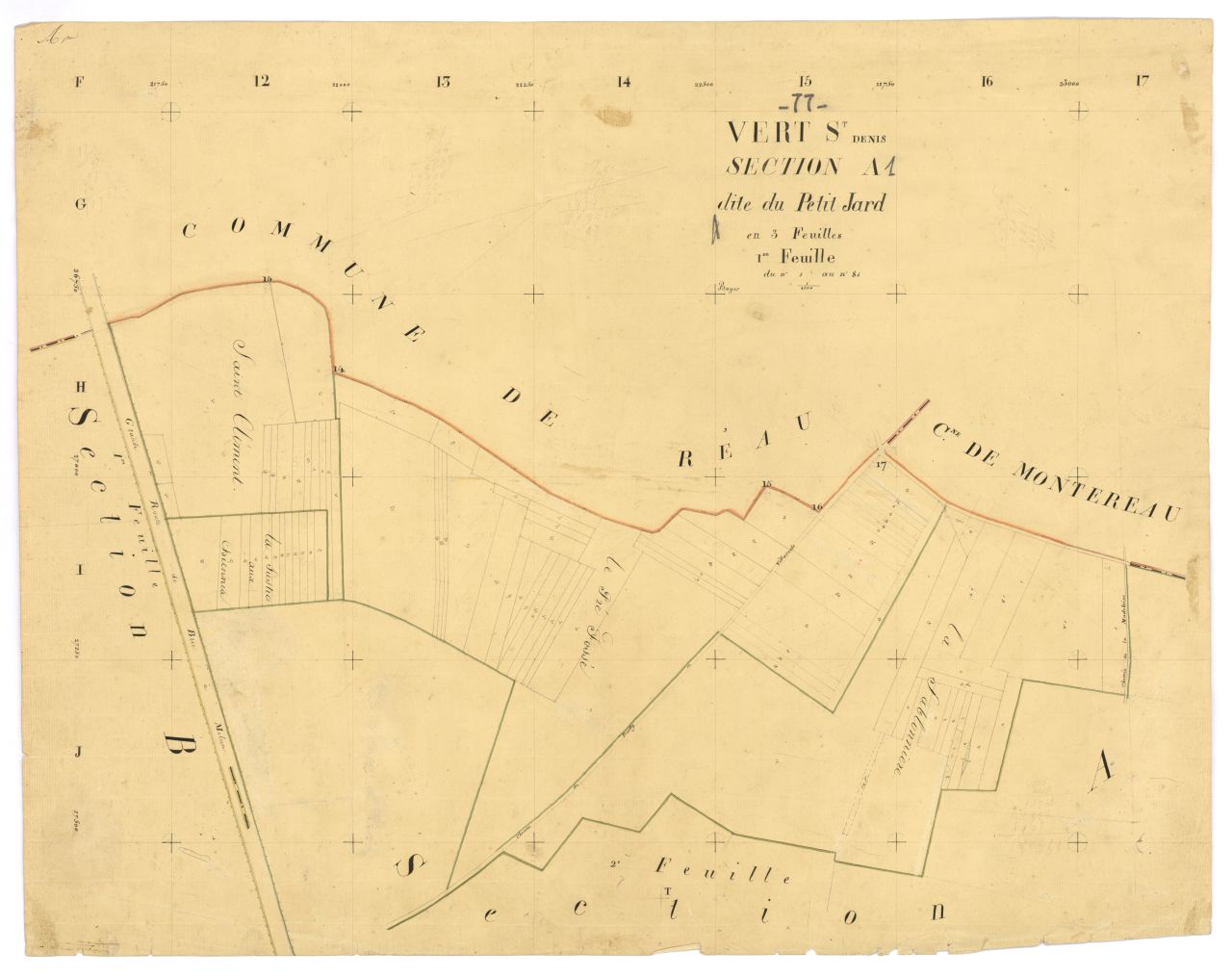 Section A dite du Petit-Jard, en 3 feuilles, 1ere feuille