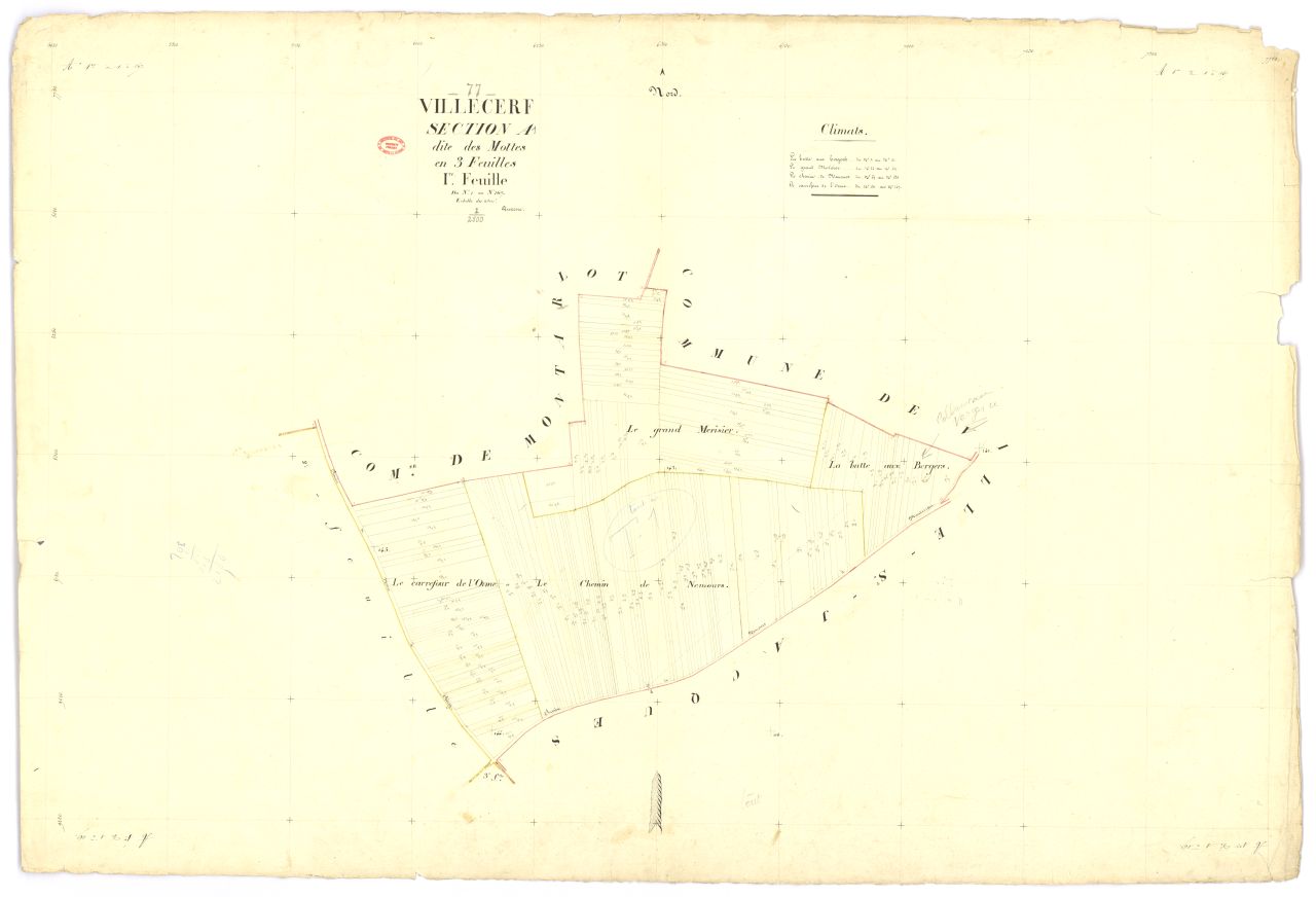 Section A dite des Mottes, en 3 feuilles, 1ere feuille