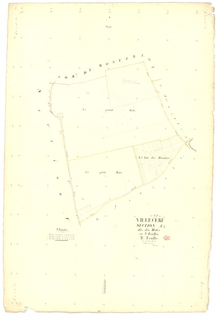 Section A dite des Mottes, en 3 feuilles, 2eme feuille