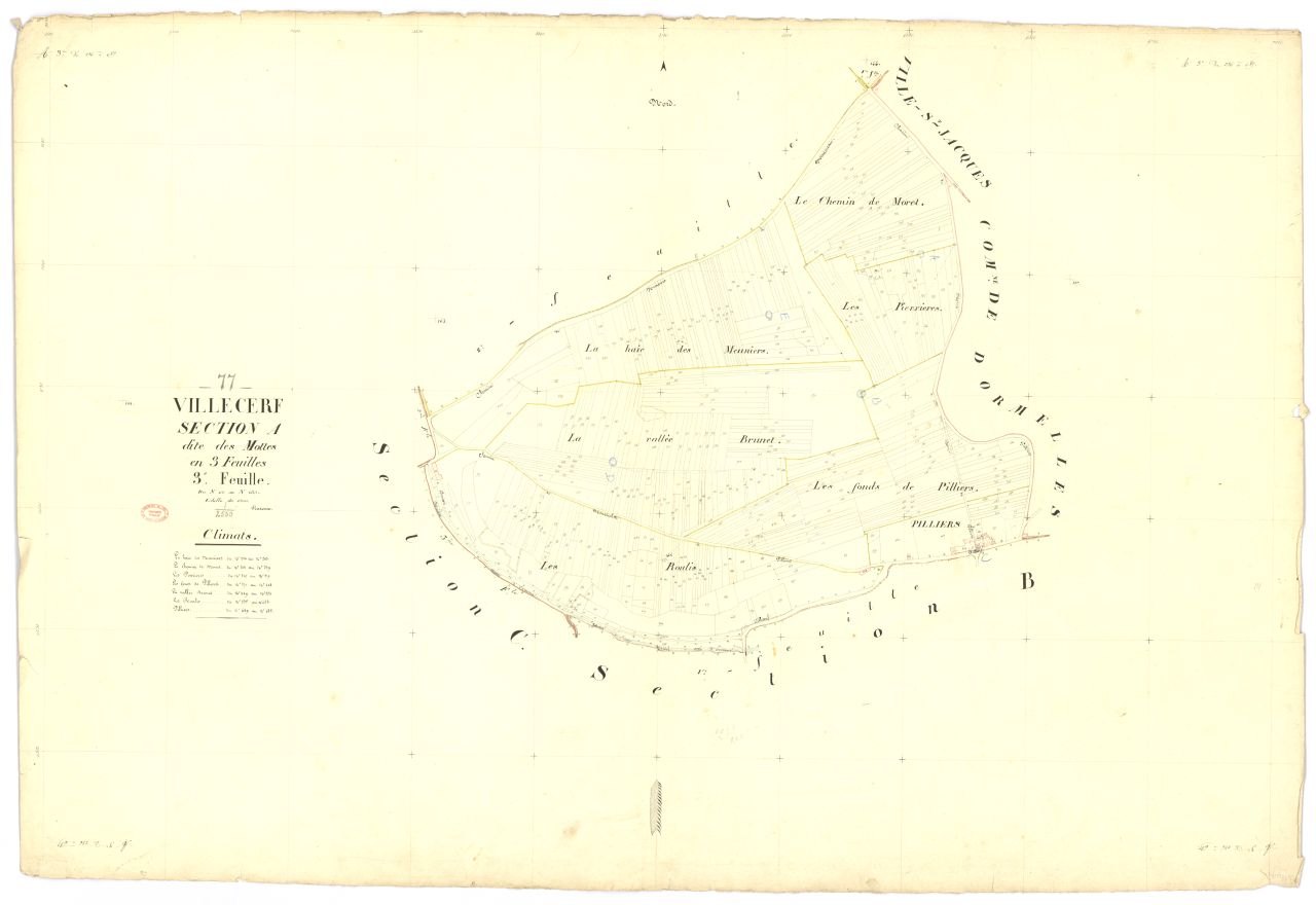 Section A dite des Mottes, en 3 feuilles, 3eme feuille