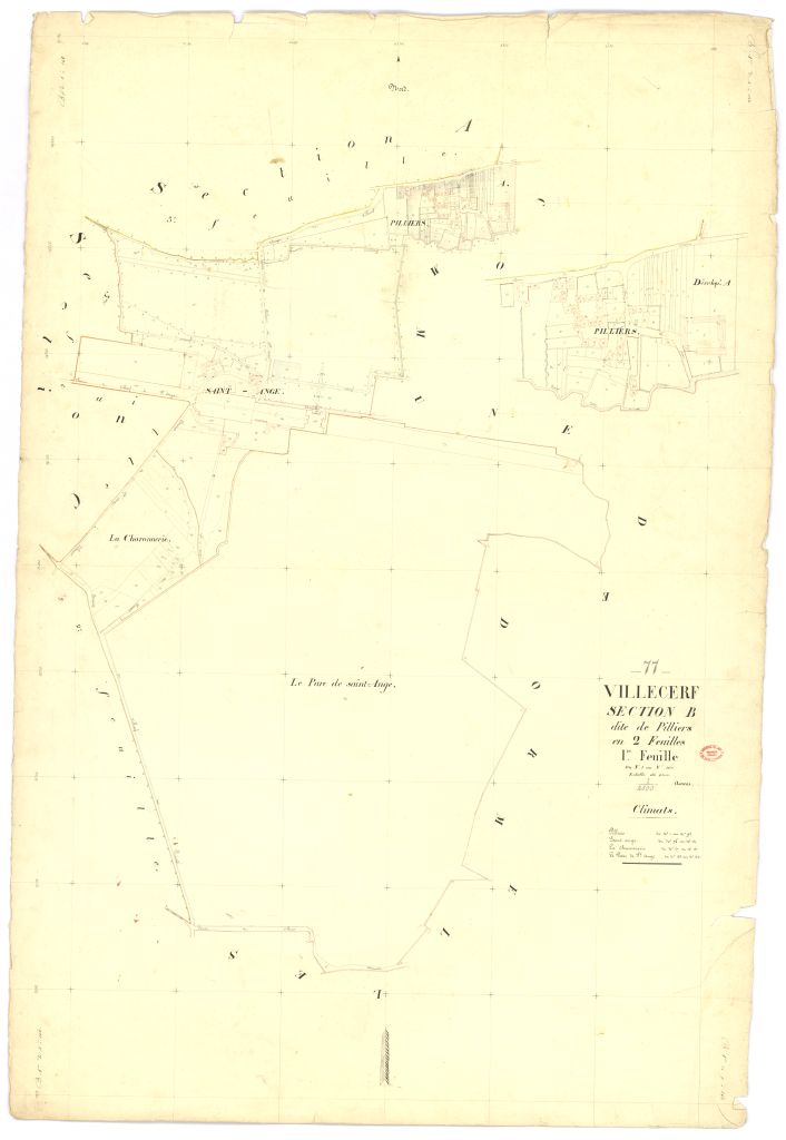 Section B dite de Pilliers, en 2 feuilles, 1ere feuille