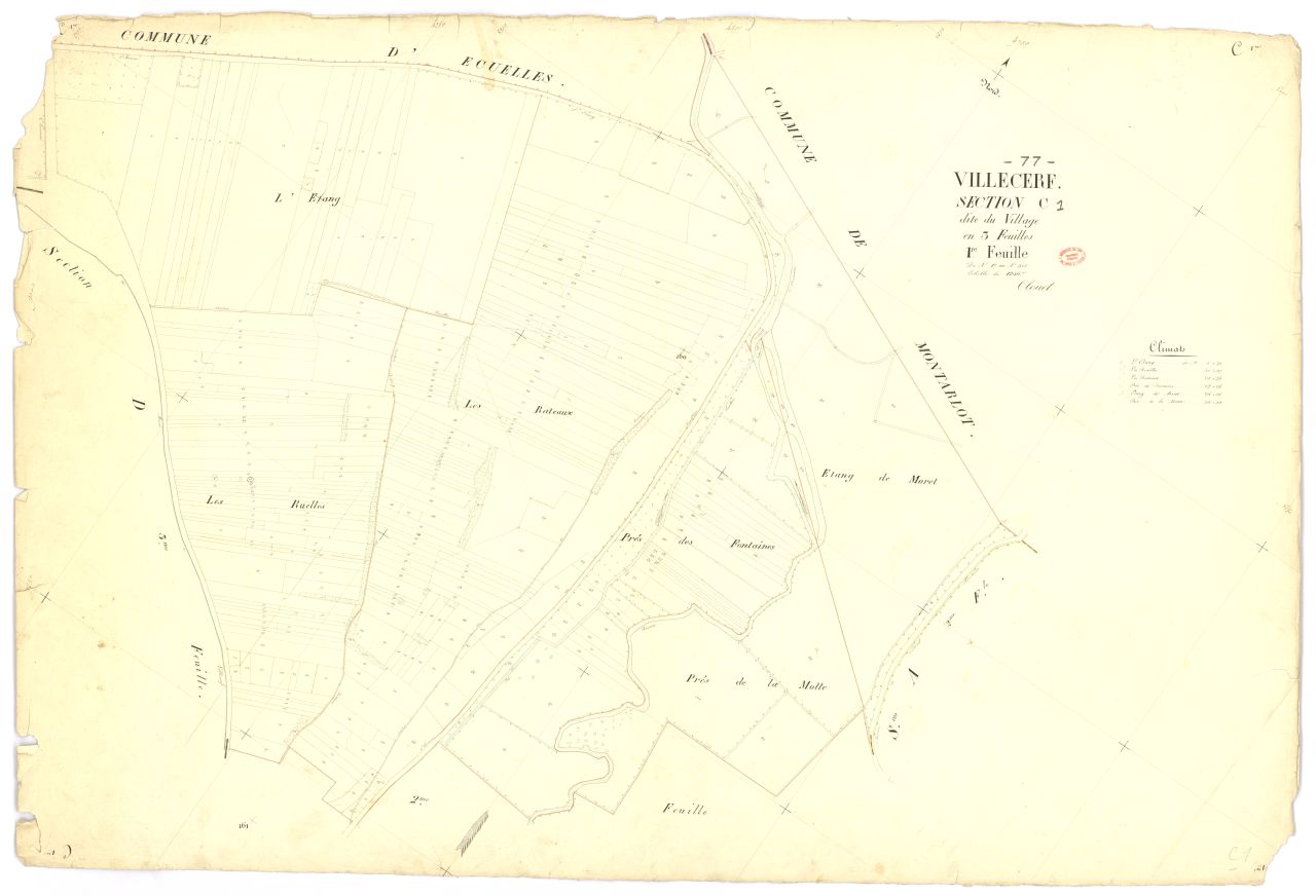 Section C dite du Village, en 3 feuilles, 1ere feuille