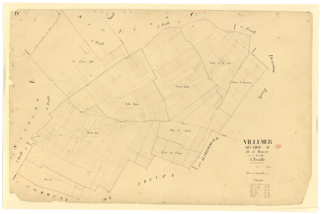 Section D dite de la M�merie, en 3 feuilles, 3eme feuille