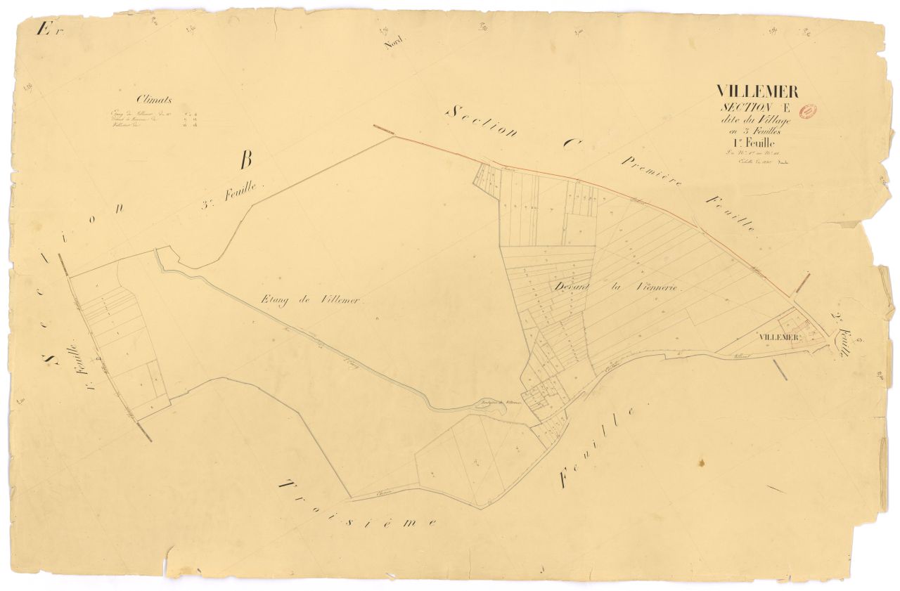 Section E dite du Village, en 3 feuilles, 1ere feuille