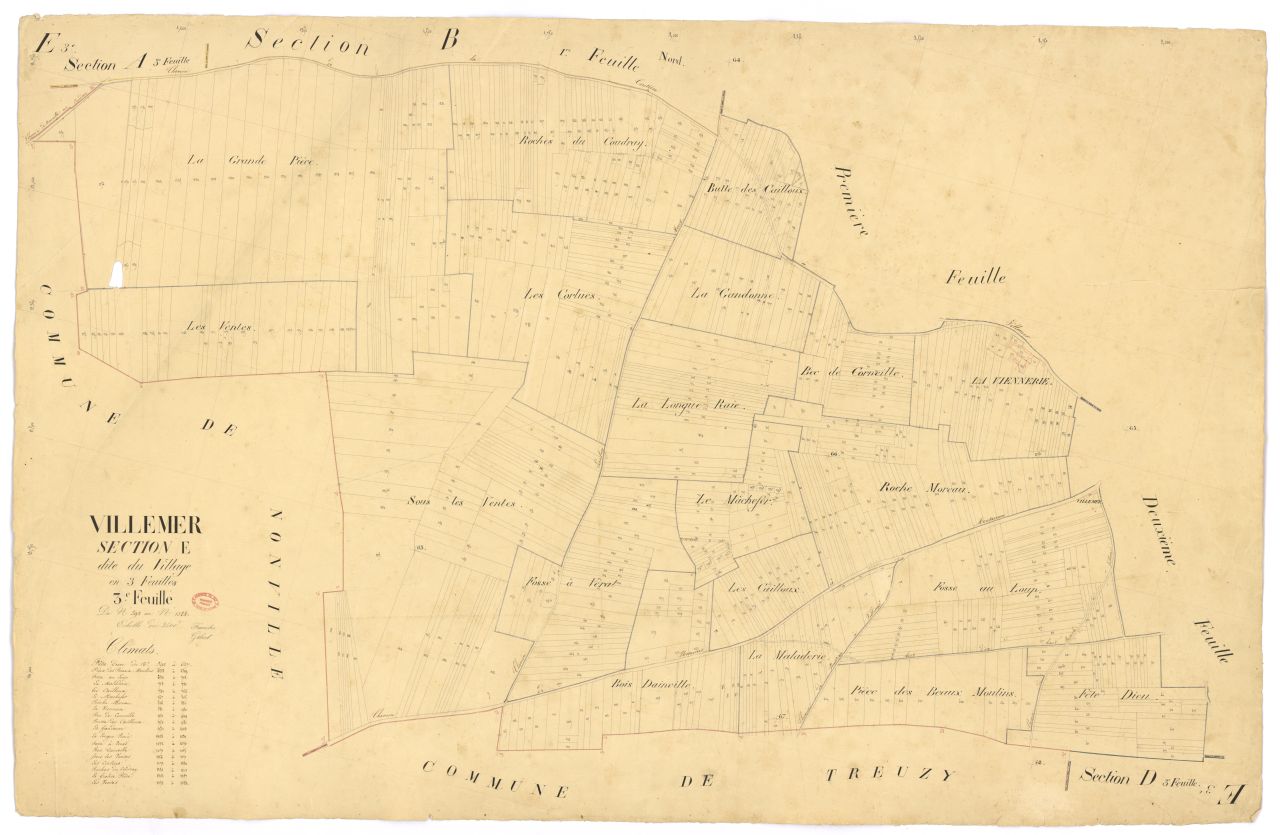 Section E dite du Village, en 3 feuilles, 3eme feuille
