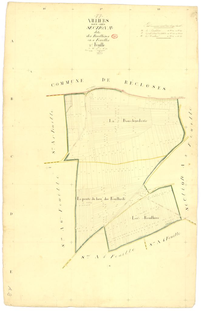 Section A dite de Rouillieres, en 6 feuilles, 2eme feuille