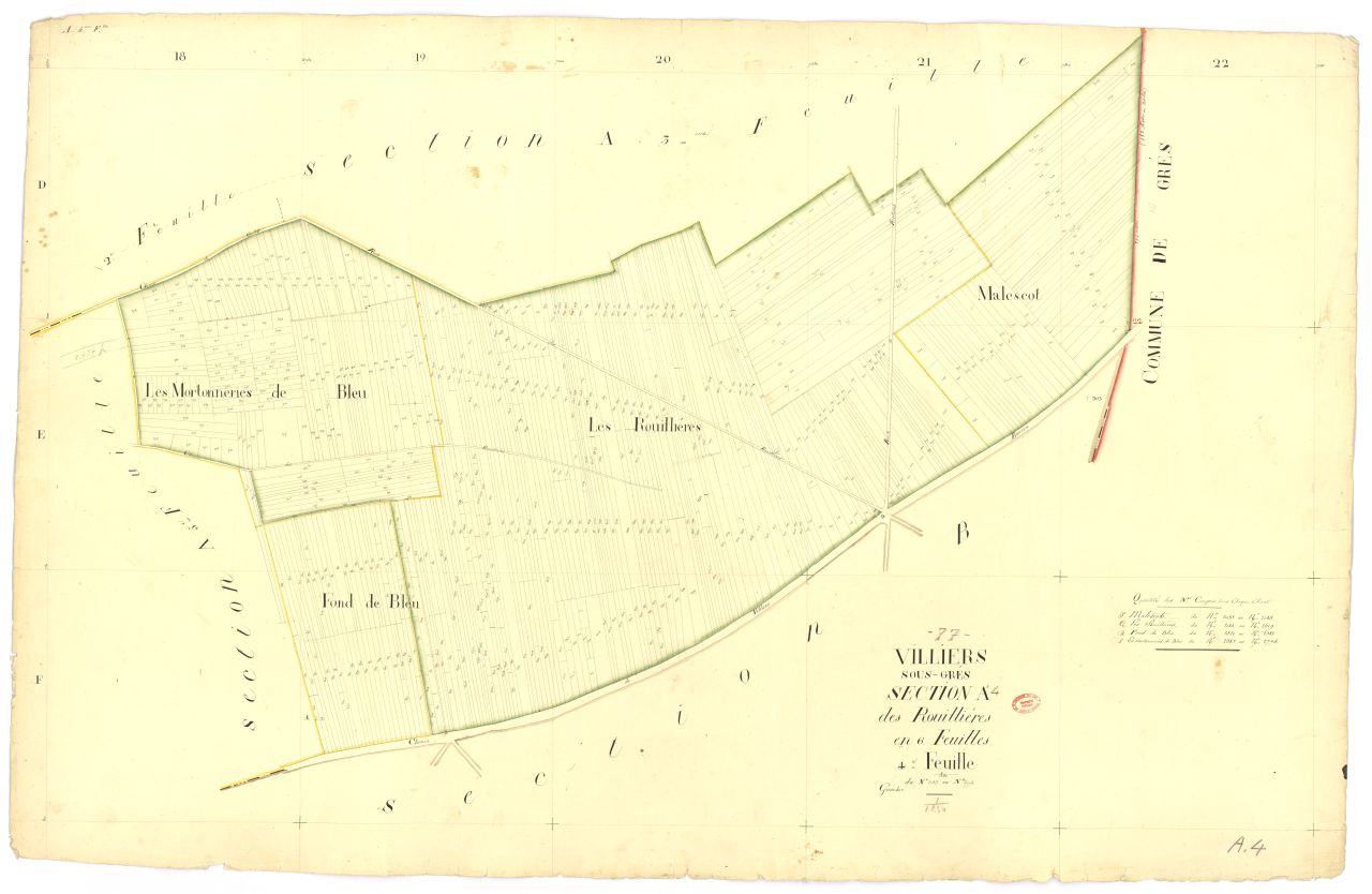 Section A dite de Rouillieres, en 6 feuilles, 4eme feuille