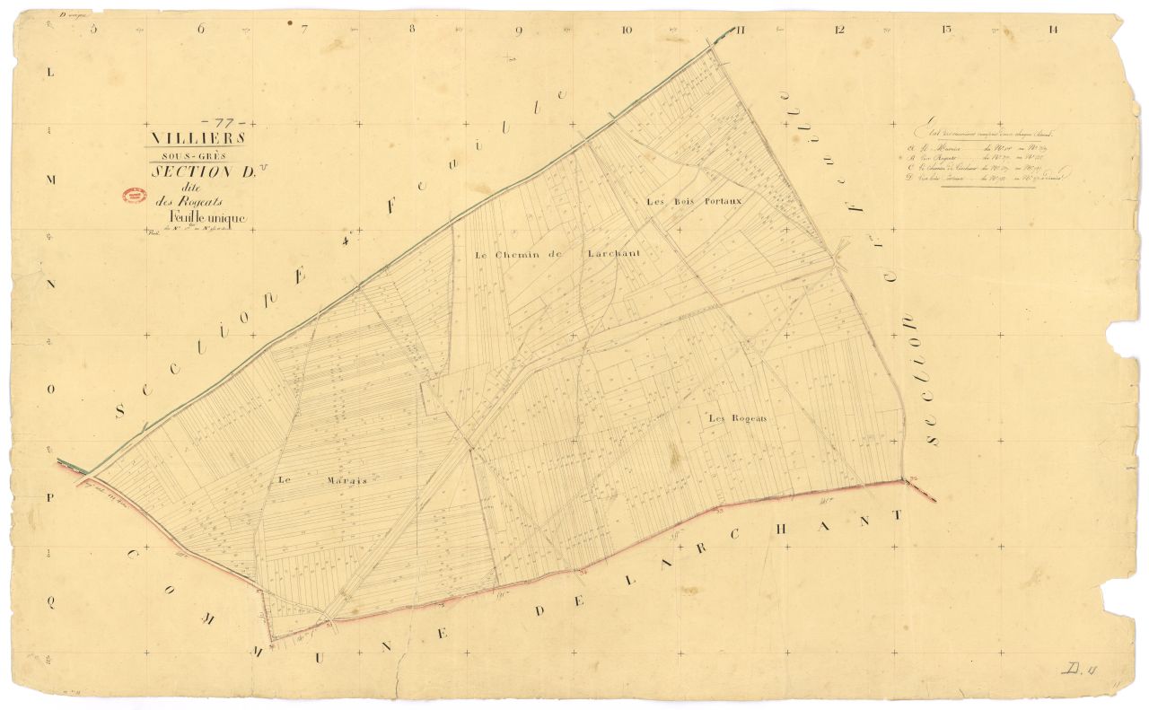 Section D dite de Rogeats, feuille unique