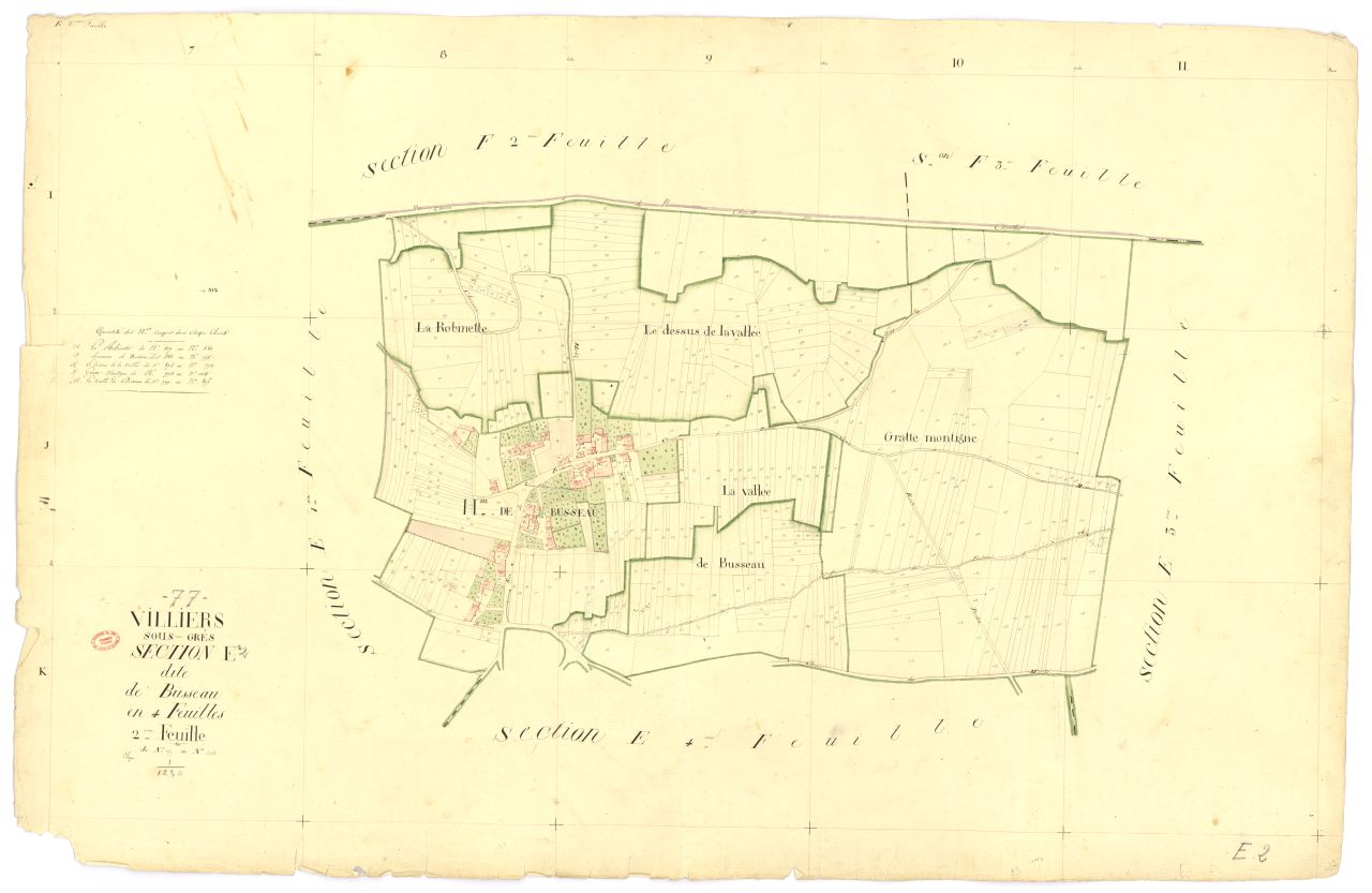 Section E dite de Busseau, en 4 feuilles, 2eme feuille