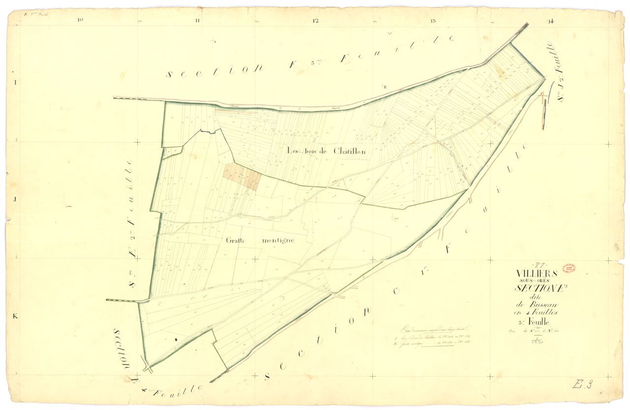 Section E dite de Busseau, en 4 feuilles, 3eme feuille
