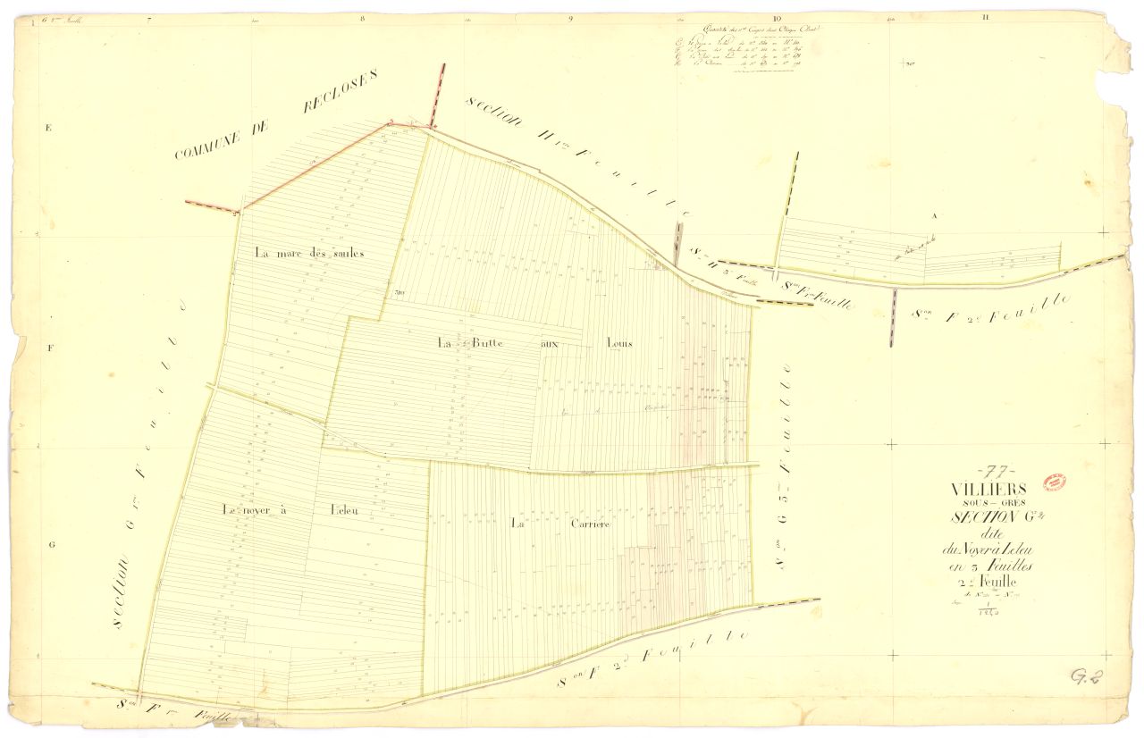 Section G dite du Noyer-�-Leleu, en 3 feuilles, 2eme feuille